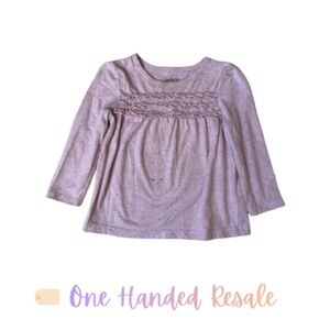 🌈 Carter's Light Pink Rainbow Flecked Kids Long Sleeve Top Girls 18M